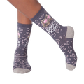 Lifestyle shot showing the socks on a person's legs.