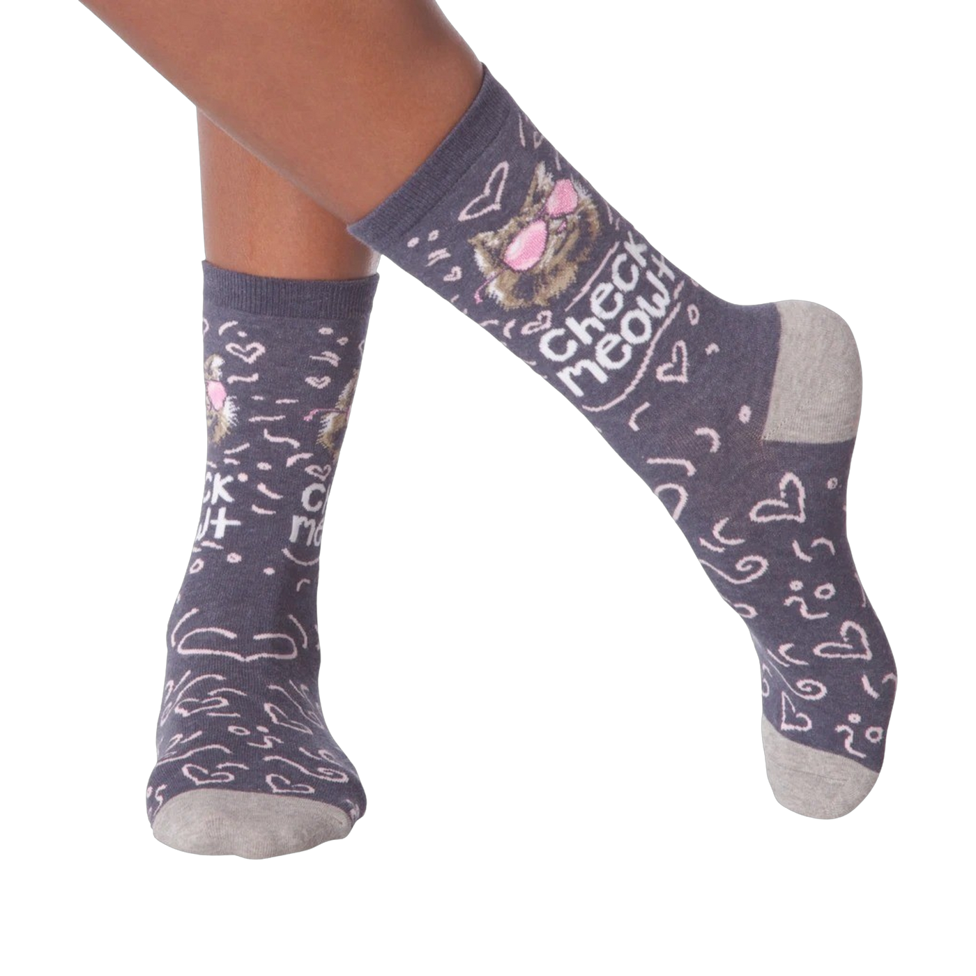 Lifestyle shot showing the socks on a person's legs.