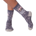 Lifestyle shot showing the socks on a person's legs.