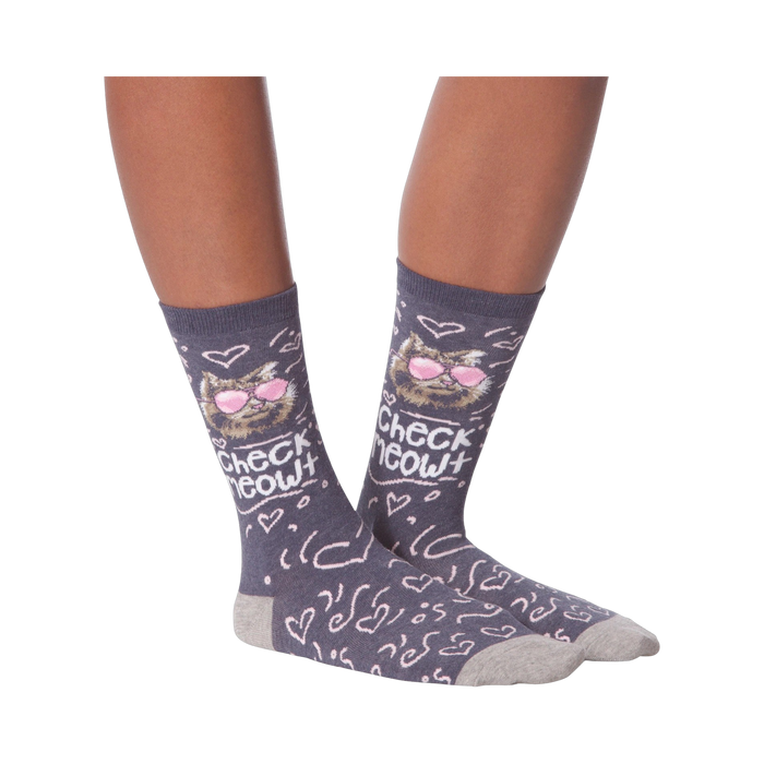 Another lifestyle shot of the socks on a person's legs from a different angle.