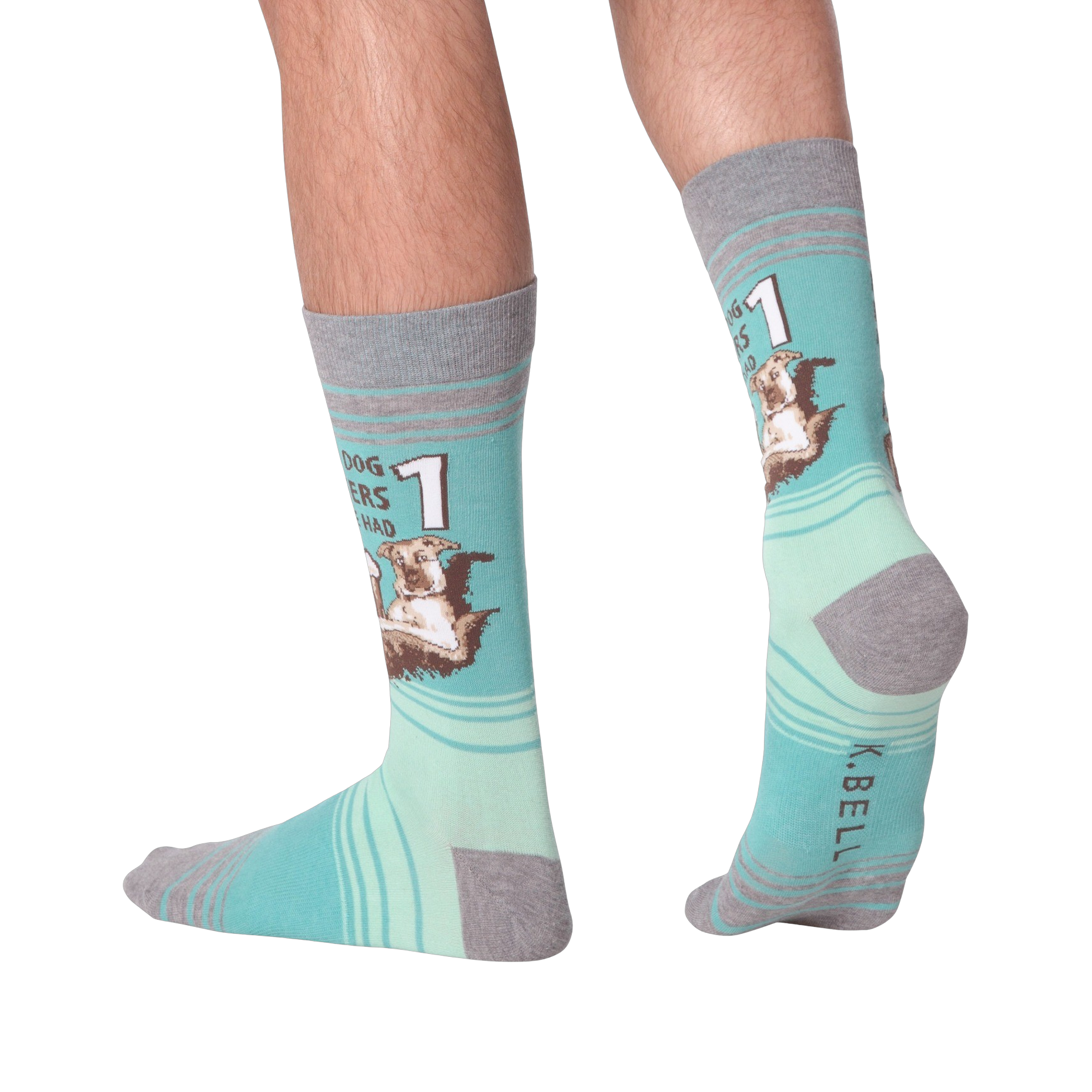 Back view of the socks on a model's legs, highlighting the fit and comfort.