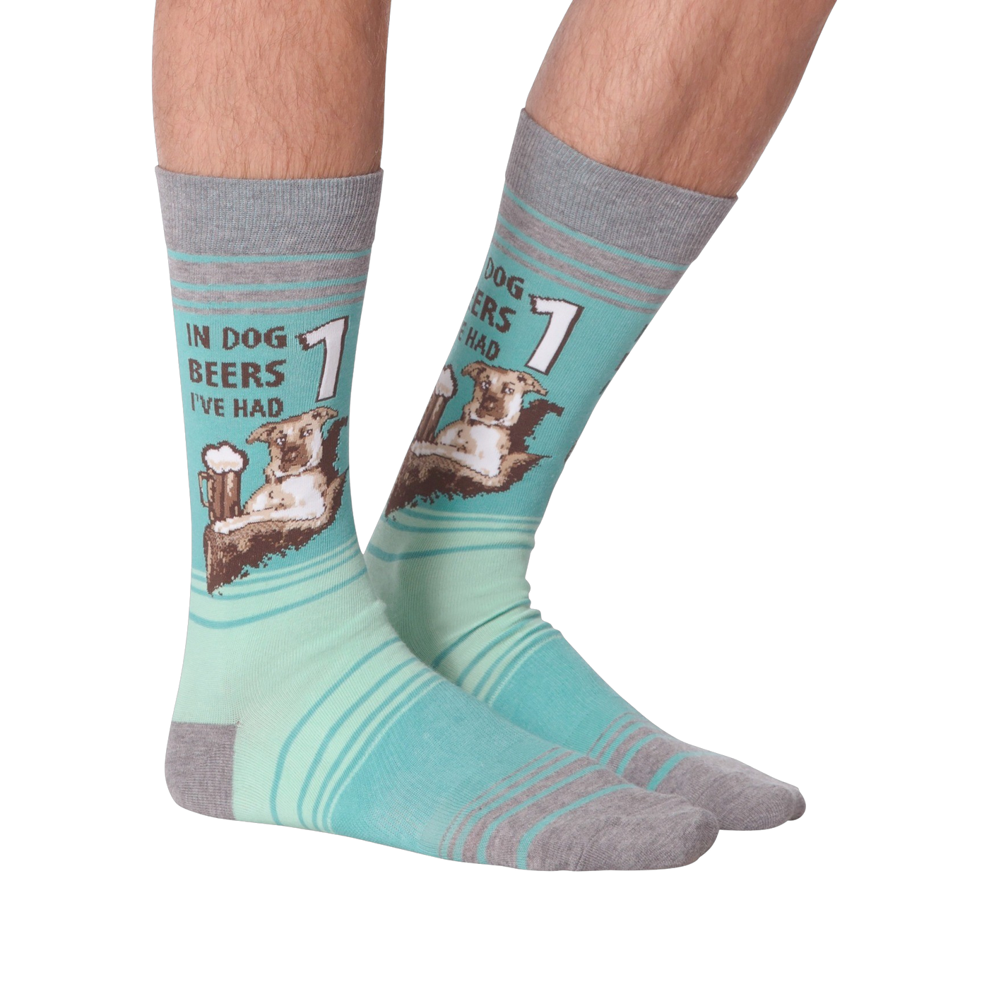 Another view of the socks on a model's legs, showing how they look from a different angle.