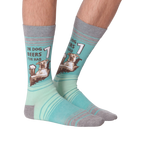 Another view of the socks on a model's legs, showing how they look from a different angle.