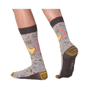 Lifestyle shot showing the socks on a person's feet, demonstrating fit and style.