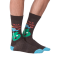 Another lifestyle shot of the socks on a person's feet from a different angle.
