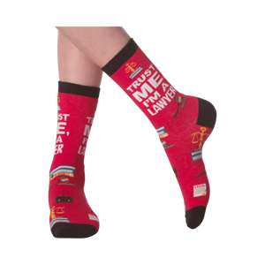 Lifestyle shot showing the socks on a person's legs, showcasing how they look when worn.