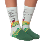 Flat lay image of a pair of 'Nine to Wine' socks.
