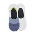 Lifestyle flatlay photo showing two pairs of Colorblock no-show socks