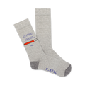 Pair of grey crew socks with a playful 'Getting Loaded...' graphic and a progress bar at 75%.  K.Bell logo on the bottom.