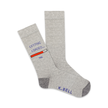 getting loaded alcohol themed mens grey novelty crew socks