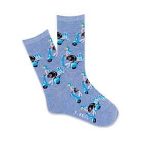vespa ostrich ostrich themed womens blue novelty crew socks