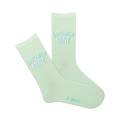 Pair of light green crew socks with a teal 'Empowermint' logo.  A subtle, stylish design for everyday wear.