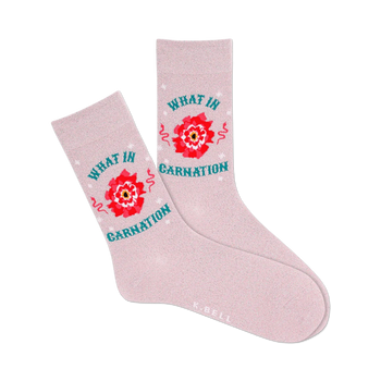 what in carnation carnations themed womens pink novelty crew 0