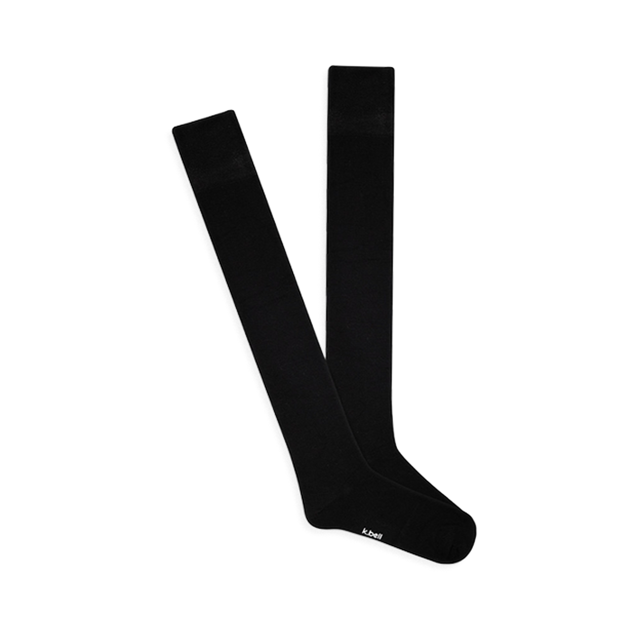 A pair of solid black knee-high socks, laid flat and slightly overlapping, showing the smooth Modal fabric and comfort top.