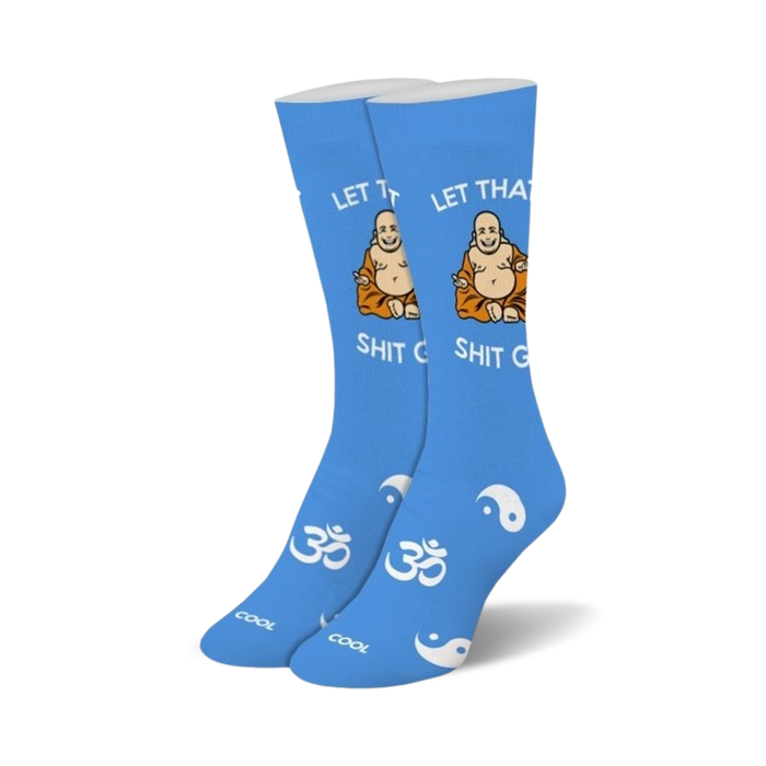 blue cartoon buddha socks with 