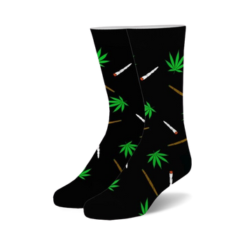 weedies cannabis themed mens & womens unisex black novelty crew socks