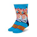 Crew socks in blue, red, and white, featuring Street Fighter II characters like Ryu and Blanka. 