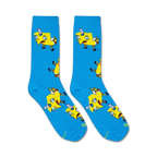 Lifestyle shot of Spongebob Chicken Bob socks on a person's feet. Shows how they look when worn.