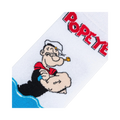 Close-up detail shot of the Popeye illustration on the sock's upper portion