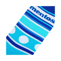 Close-up detail shot of the Mentos Stripes sock fabric, showing the texture and color details of the design.