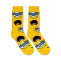 Flat lay product shot of two MoonPie socks against a white background.