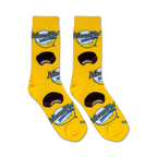 Flat lay product shot of two MoonPie socks against a white background.