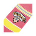 Close-up detail shot of the Warheads logo on the sock.