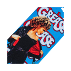 Close-up detail shot of the Grease sock design, focusing on Sandy's image and the movie title.