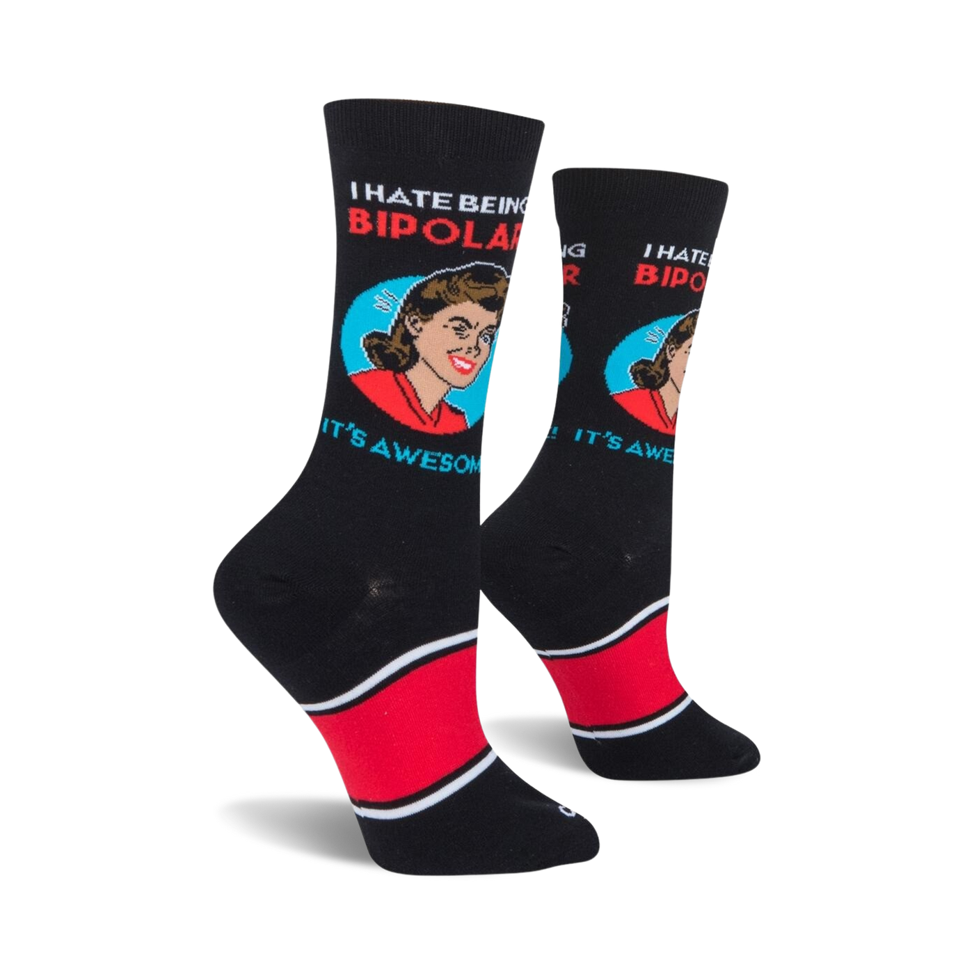 Flat lay showcasing both socks together, highlighting their design.
