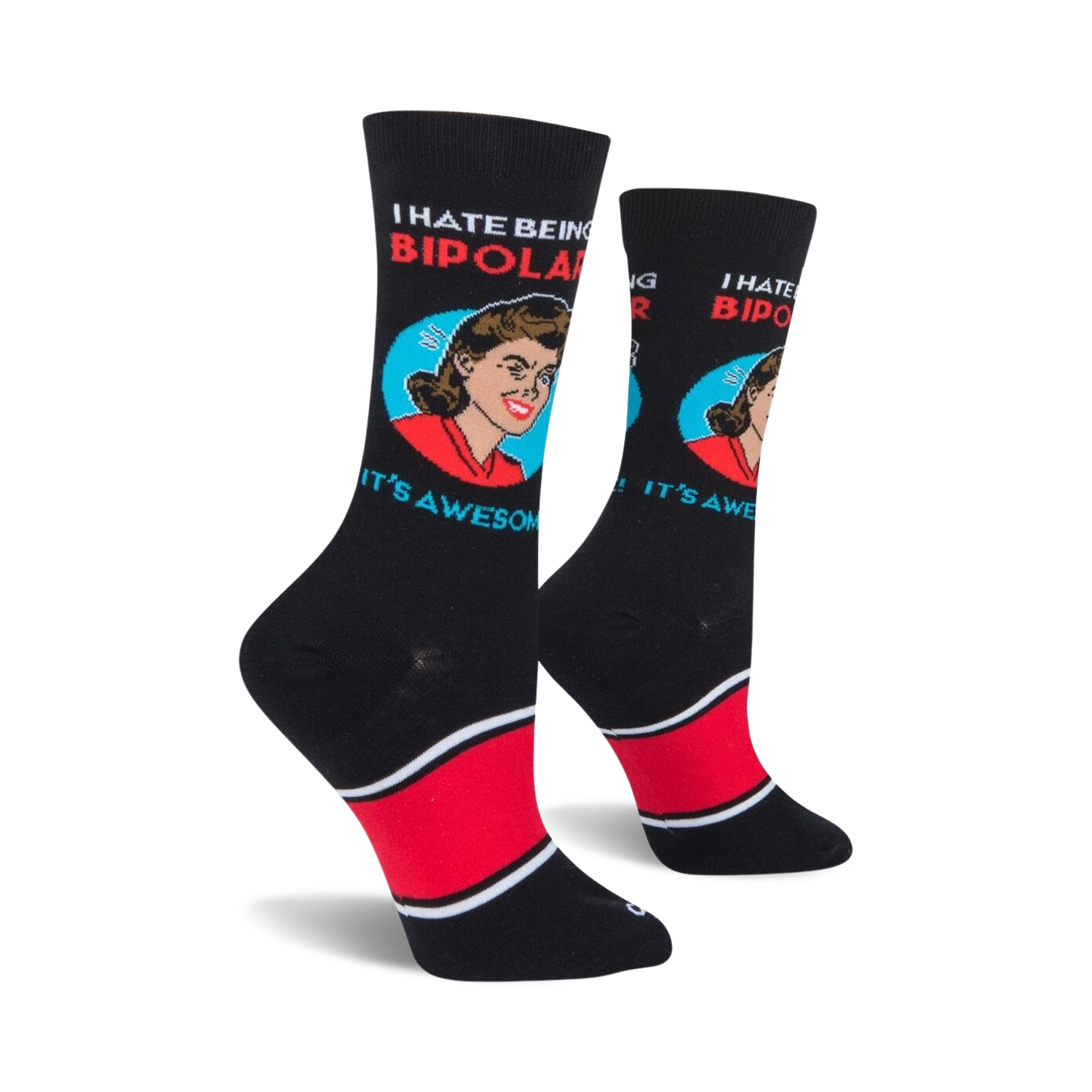 Flat lay showcasing both socks together, highlighting their design.