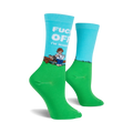 Lifestyle shot of the 'I'm Reading' socks on a person's feet.