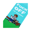 Close-up detail shot of the 'I'm Reading' sock design.
