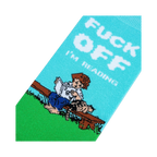 Close-up detail shot of the 'I'm Reading' sock design.