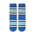 Flatlay image showing a pair of Oreo Fuzzy socks.  The fuzzy texture and striped design are clearly visible.