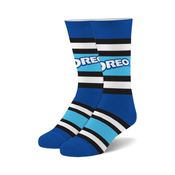 oreo fuzzy oreo themed mens & womens unisex blue novelty crew socks