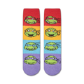 Close-up showing the fuzzy texture of the Teenage Mutant Ninja Turtles socks.  The detail shot highlights the soft material.