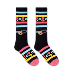 Another flatlay image of the Froot Loops socks, highlighting the design details.