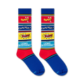 Close-up detail shot of the Rice Krispies sock design.