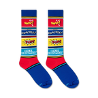 Close-up detail shot of the Rice Krispies sock design.