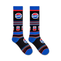 Flat lay product shot showcasing the Pepsi socks from above.