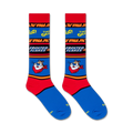 Flat lay product shot of Frosted Flakes Tony the Tiger socks; showcasing the design details.