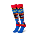 Close-up detail shot of the Frosted Flakes Tony the Tiger socks, highlighting the vibrant colors and graphic design.