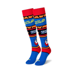Close-up detail shot of the Frosted Flakes Tony the Tiger socks, highlighting the vibrant colors and graphic design.