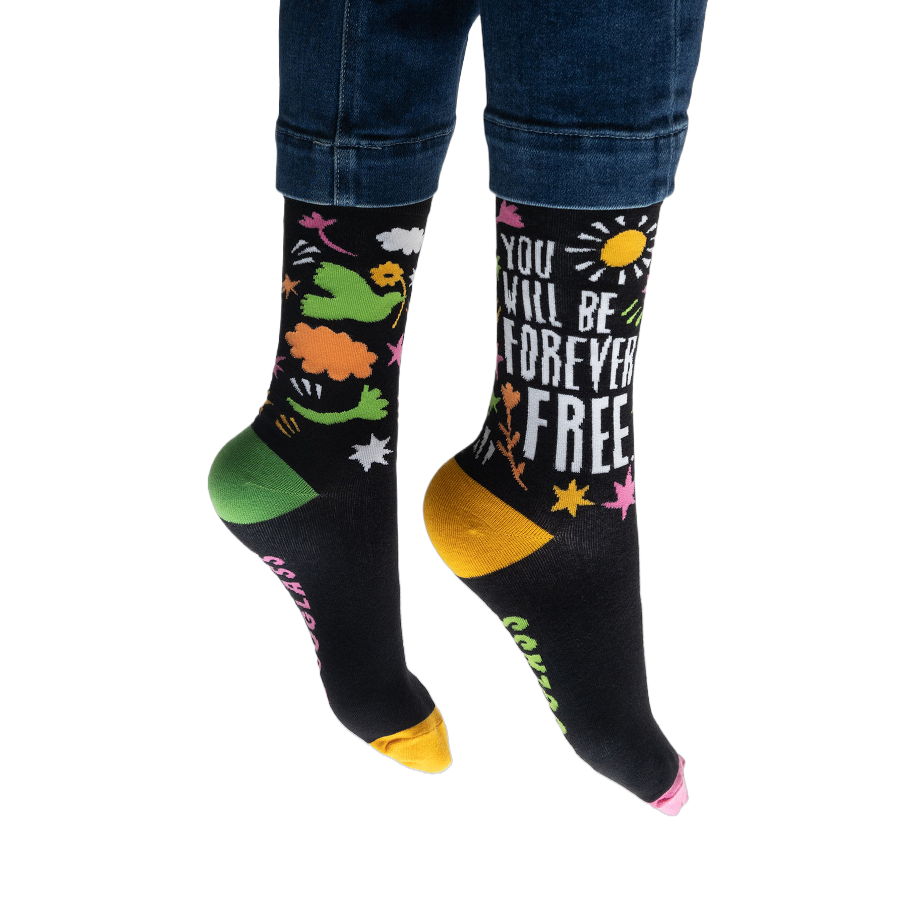 Flatlay image of the socks with different lighting than the first flatlay image.