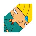 Close-up detail shot of Arnold Shortman's face on the Hey Arnold! crew sock.
