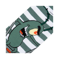 Close-up detail shot of Plankton's face on the Spongebob Plankton socks.