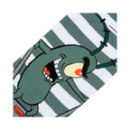 Close-up detail shot of Plankton's face on the Spongebob Plankton socks.