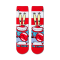 Close-up product shot of Spongebob's Mr. Krabs socks showing the design details.