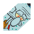 Close-up detail shot of Squidward's face on the socks. Shows the print quality and detail of the design.