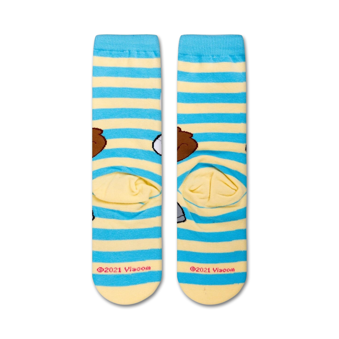 Image showing the inside of the Spongebob Squarepants Sandy Cheeks crew socks, showcasing the heel and toe.